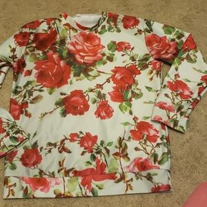 Rose flower print sweatshirt